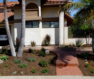 Example of DIY design showing front yard landscaping design ideas