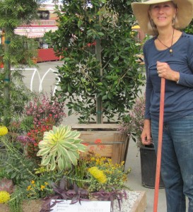 Preparing display container for Del Mar Spring Home Garden Show